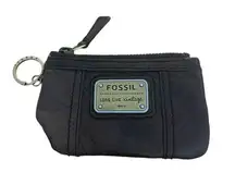 Fossil Brown Lamb Leather Coin Purse Keyring