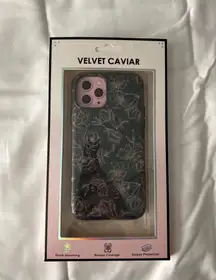 Black With Floral Rose Gold Chrome iPhone 11 Pro Phone Case