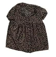 Missguided Women’s Leopard Animal Print Polyester Flow Blouse Size 10 US