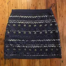 Francesca’s Navy Blue Sequin Skirt- NWT