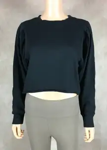 CIRCUS NY Blouson Sleeve Terry Black Sweatshirt NWT MEDIUM