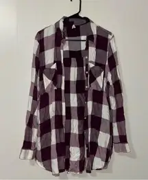 Tokyo Darling Purple and White Checkered Button Up Shirt