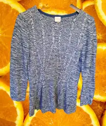 Cupio Blue and White Marled Knit Sweater Size Large‎