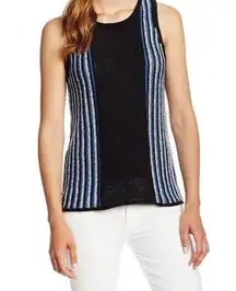 Sanctuary COPY -  Blue Black Crochet Knit Sweater Tank Top