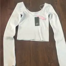 Wild Fable Sky Blue Long Sleeve Ribbed Tee