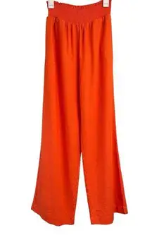 Love Tree Orange Linen Blend Wide leg Pants Size Large NWT