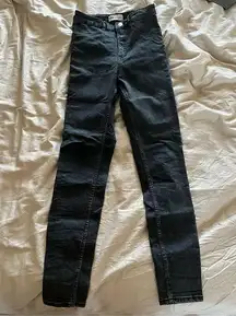 Zara Black Wash High Waisted Skinny Jean