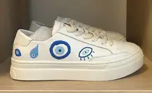 NWT + Box Soludos Evil Eye Ibiza Sneaker in White, Platform Sneaker, Siz…