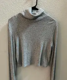 Garage Grey Turtle Neck Crop Sweater