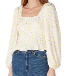 Staud - Floral Daisy Lana Top - Size 12 White / Yellow