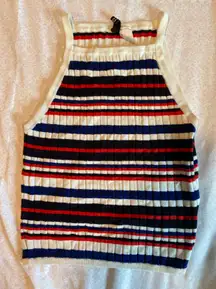 Red And White And Blue Striped Tank Top