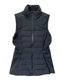 Lululemon Down For It All Vest Black Puffer Full Zip Women's 4 Sleeveless Run