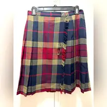 Vintage Talbots Wrap Pleated Mini Skirt Size 6 Wool Kilt Style Academia Preppy