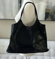 Black Full Lamb Skin leather Women Shoulder bag.