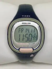 Timex Ironman 10 lap women digital watch 34mm case quartz blue pink running