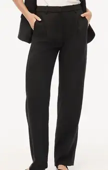J. Crew Factory Wide-leg pleated twill trouser pant Black Size‎ 14 NWT