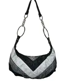 Vintage 70’s groovy disco era style sparkling 3 tone bag with cool design!