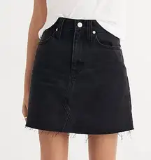 Lunar Wash “Frisco” Black Denim Raw Hem Mini Skirt Size 32