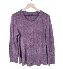 Spense Knits Concord Purple V-neck Soft Chenille Knit Sweater Women's Size XL