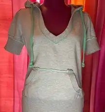 Apple Tunic Hooded Sweatshirts with Puffed Sleeve medium vintage