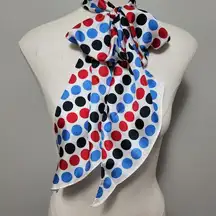 Echo white polka dot silk parallelogram scarf