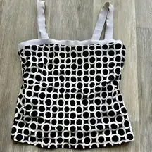 Miraclesuit Tankini Top Black & White Circles size L/XL