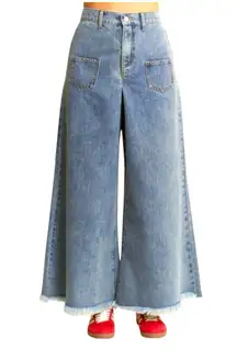 Wide-Leg Culotte Denim Jeans Size Medium NWOT