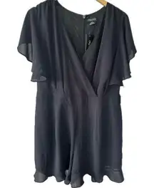 City Chic NWT Women's Frill Love Flutter Sleeves Surplice Playsuit Romper 14