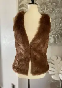 Faux Fur Brown Vest NWT