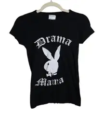 #736 Playboy "Drama Mama" Women's XS/S Black T-Shirt