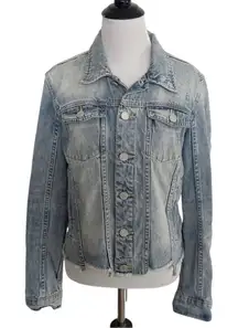 Blank NYC Distressed Light Wash Jean Jacket size M