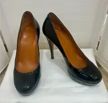 Patent Leather Platform Pumps. Black. Size 37