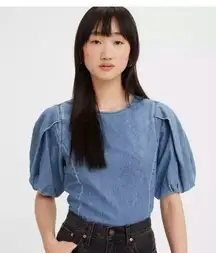 NWT LEVI'S Zaida Sculptural Blouse Denim Oversize Small