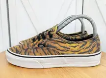 Vans  Authentic Tiger Print Lace Up Sneakers Tan Black Unisex Womens 7 Mens 5.5