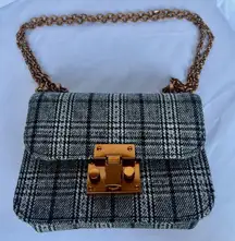 Dolls Kill  Gettin’ Goals Grey Plaid Crossbody Purse