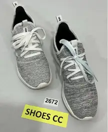 Womans Adidas Cloud foam Comfort 8.5 Lace Up Black White Running Sneakers