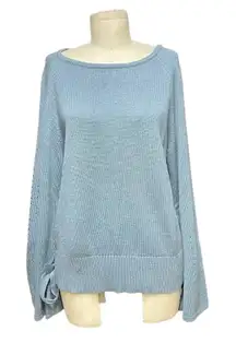 Sundance Aryka Bell Tie Sleeve Sweater in Blue Size Large‎