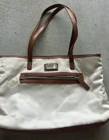 Nine West White & Brown Purse