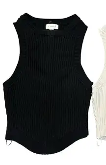 • 2 Pacsun LA hearts sweater knit tanks black cream xsmall