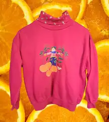 Grandma Chic Sport Accent Scarecrow Embroidered‎ Sweatsh/Turtleneck Size Medium