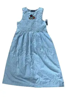 Karen Scott Denim 100% Cotton Sleeveless dress pockets NWT size L .