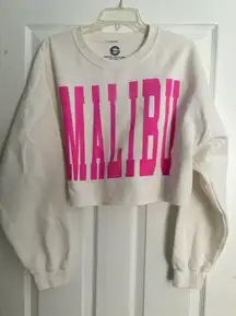 Social Culture Oversized Cropped Malibu Crewneck