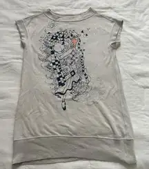 Tsumori Chisato Grey graphic print sweatshirt top with a cute design Size 2