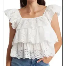 LIV LA Eyelet lace ruffle top