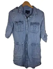 NWT Velvet Heart Womens Denim‎ Short Sleeve Romper Size Small Casual Flattering