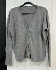 Brandy Melville Gray Wool Blend Button Cardigan One Size Preppy Twee Academia