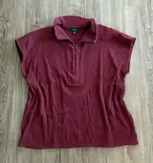 Deep Red Alfani Collared Top