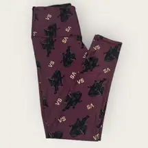 Victoria’s Secret Sport Small Maroon Burgundy Panther Leggings