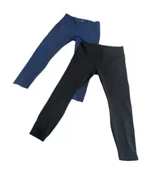 Fengbay Yoga Pants 2 Pack Womens XL Blue Black High Waist Pocket Tummy Control