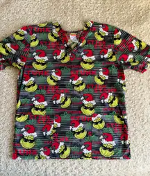 Grinch Christmas Scrub Top